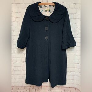 Chalet Black Buttoned Coat Size S USA